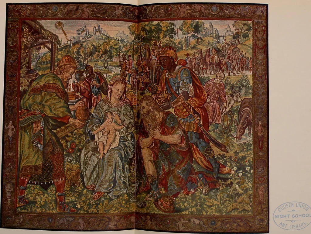 An illustration from L'arte nell'industria : lavori di legno e pastiglia, lavori di metallo, lavori di pietra, marmo, alabastro, ceramica, musaico, vetro, lavori di osso e avorio, lavori tessili, carte da parati e cuoi decorati, ricami, pizzi, cartelloni, stampe, ecc., 1907, leaf 196