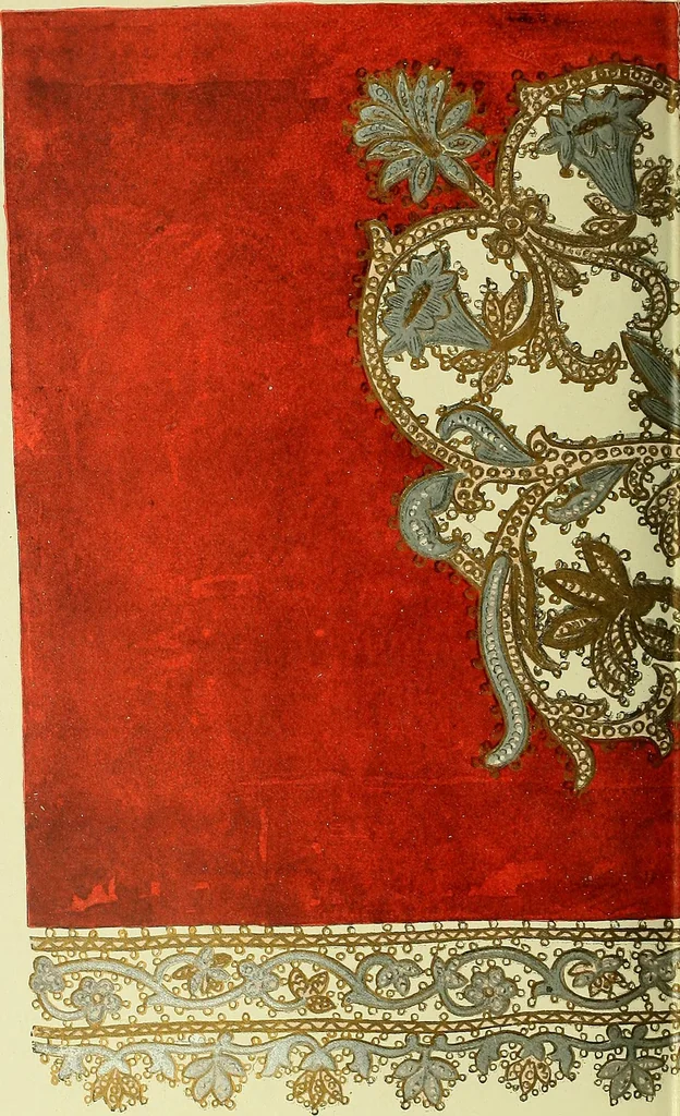 An illustration from L'arte nell'industria : lavori di legno e pastiglia, lavori di metallo, lavori di pietra, marmo, alabastro, ceramica, musaico, vetro, lavori di osso e avorio, lavori tessili, carte da parati e cuoi decorati, ricami, pizzi, cartelloni, stampe, ecc., 1907, leaf 203