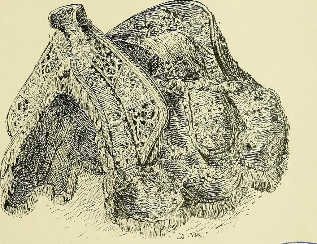 An illustration from L'arte nell'industria : lavori di legno e pastiglia, lavori di metallo, lavori di pietra, marmo, alabastro, ceramica, musaico, vetro, lavori di osso e avorio, lavori tessili, carte da parati e cuoi decorati, ricami, pizzi, cartelloni, stampe, ecc., 1907, leaf 208