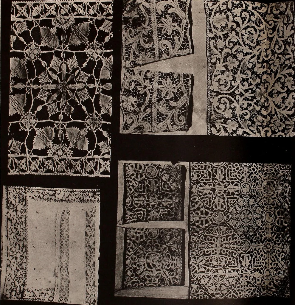 An illustration from L'arte nell'industria : lavori di legno e pastiglia, lavori di metallo, lavori di pietra, marmo, alabastro, ceramica, musaico, vetro, lavori di osso e avorio, lavori tessili, carte da parati e cuoi decorati, ricami, pizzi, cartelloni, stampe, ecc., 1907, leaf 214