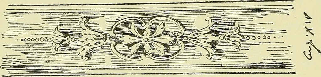 An illustration from L'arte nell'industria : lavori di legno e pastiglia, lavori di metallo, lavori di pietra, marmo, alabastro, ceramica, musaico, vetro, lavori di osso e avorio, lavori tessili, carte da parati e cuoi decorati, ricami, pizzi, cartelloni, stampe, ecc., 1907, leaf 229