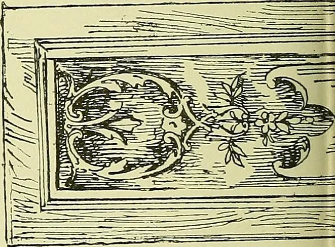 An illustration from L'arte nell'industria : lavori di legno e pastiglia, lavori di metallo, lavori di pietra, marmo, alabastro, ceramica, musaico, vetro, lavori di osso e avorio, lavori tessili, carte da parati e cuoi decorati, ricami, pizzi, cartelloni, stampe, ecc., 1907, leaf 229