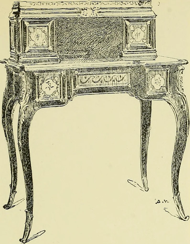 An illustration from L'arte nell'industria : lavori di legno e pastiglia, lavori di metallo, lavori di pietra, marmo, alabastro, ceramica, musaico, vetro, lavori di osso e avorio, lavori tessili, carte da parati e cuoi decorati, ricami, pizzi, cartelloni, stampe, ecc., 1907, leaf 242