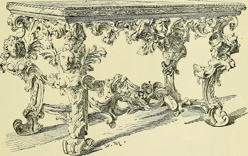 An illustration from L'arte nell'industria : lavori di legno e pastiglia, lavori di metallo, lavori di pietra, marmo, alabastro, ceramica, musaico, vetro, lavori di osso e avorio, lavori tessili, carte da parati e cuoi decorati, ricami, pizzi, cartelloni, stampe, ecc., 1907, leaf 246