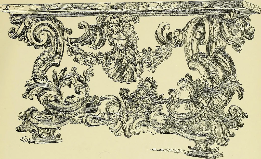 An illustration from L'arte nell'industria : lavori di legno e pastiglia, lavori di metallo, lavori di pietra, marmo, alabastro, ceramica, musaico, vetro, lavori di osso e avorio, lavori tessili, carte da parati e cuoi decorati, ricami, pizzi, cartelloni, stampe, ecc., 1907, leaf 248