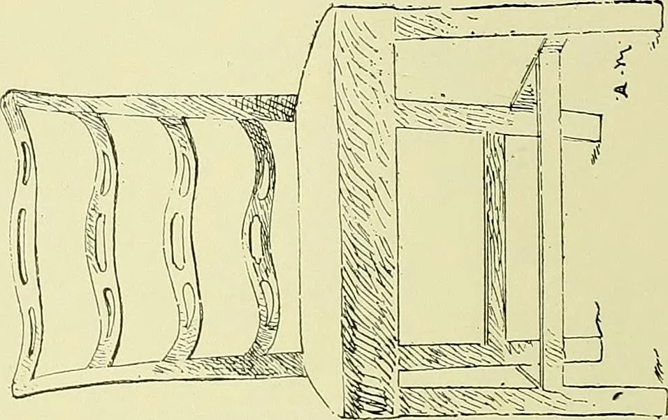 An illustration from L'arte nell'industria : lavori di legno e pastiglia, lavori di metallo, lavori di pietra, marmo, alabastro, ceramica, musaico, vetro, lavori di osso e avorio, lavori tessili, carte da parati e cuoi decorati, ricami, pizzi, cartelloni, stampe, ecc., 1907, leaf 251