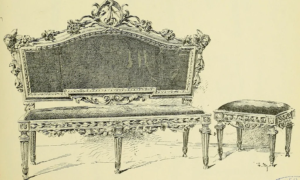 An illustration from L'arte nell'industria : lavori di legno e pastiglia, lavori di metallo, lavori di pietra, marmo, alabastro, ceramica, musaico, vetro, lavori di osso e avorio, lavori tessili, carte da parati e cuoi decorati, ricami, pizzi, cartelloni, stampe, ecc., 1907, leaf 256