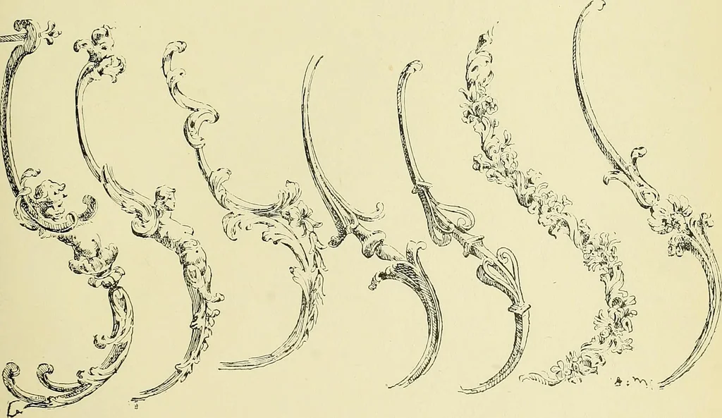 An illustration from L'arte nell'industria : lavori di legno e pastiglia, lavori di metallo, lavori di pietra, marmo, alabastro, ceramica, musaico, vetro, lavori di osso e avorio, lavori tessili, carte da parati e cuoi decorati, ricami, pizzi, cartelloni, stampe, ecc., 1907, leaf 262