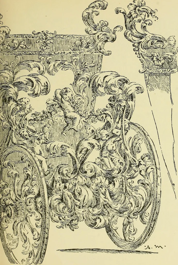 An illustration from L'arte nell'industria : lavori di legno e pastiglia, lavori di metallo, lavori di pietra, marmo, alabastro, ceramica, musaico, vetro, lavori di osso e avorio, lavori tessili, carte da parati e cuoi decorati, ricami, pizzi, cartelloni, stampe, ecc., 1907, leaf 266