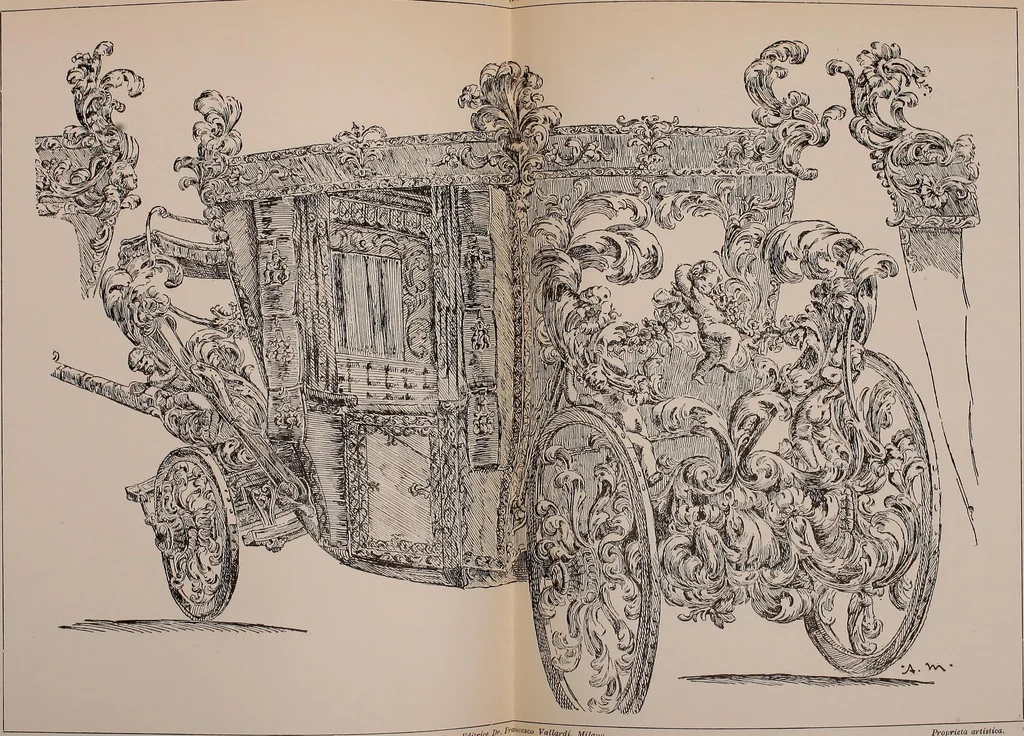 An illustration from L'arte nell'industria : lavori di legno e pastiglia, lavori di metallo, lavori di pietra, marmo, alabastro, ceramica, musaico, vetro, lavori di osso e avorio, lavori tessili, carte da parati e cuoi decorati, ricami, pizzi, cartelloni, stampe, ecc., 1907, leaf 268