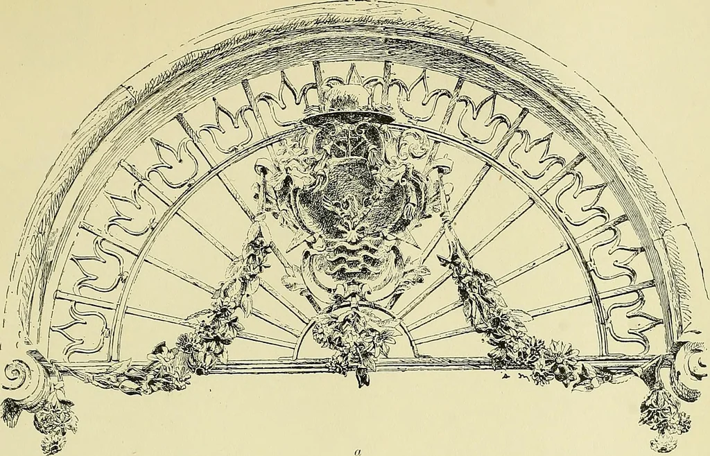 An illustration from L'arte nell'industria : lavori di legno e pastiglia, lavori di metallo, lavori di pietra, marmo, alabastro, ceramica, musaico, vetro, lavori di osso e avorio, lavori tessili, carte da parati e cuoi decorati, ricami, pizzi, cartelloni, stampe, ecc., 1907, leaf 276