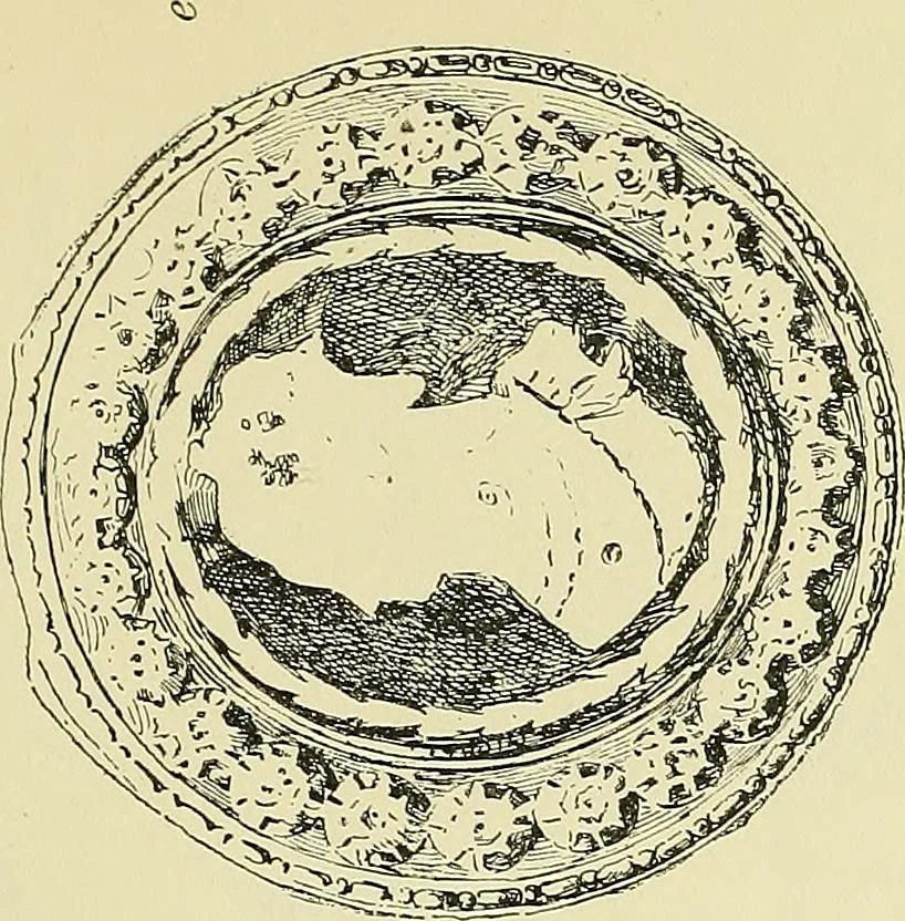 An illustration from L'arte nell'industria : lavori di legno e pastiglia, lavori di metallo, lavori di pietra, marmo, alabastro, ceramica, musaico, vetro, lavori di osso e avorio, lavori tessili, carte da parati e cuoi decorati, ricami, pizzi, cartelloni, stampe, ecc., 1907, leaf 294