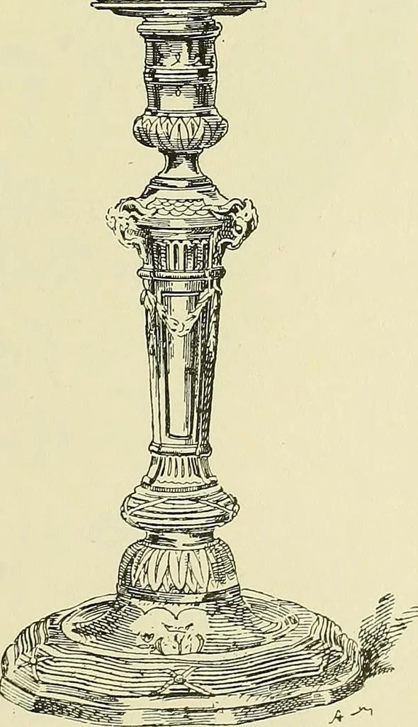 An illustration from L'arte nell'industria : lavori di legno e pastiglia, lavori di metallo, lavori di pietra, marmo, alabastro, ceramica, musaico, vetro, lavori di osso e avorio, lavori tessili, carte da parati e cuoi decorati, ricami, pizzi, cartelloni, stampe, ecc., 1907, leaf 304