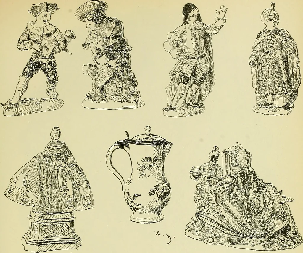 An illustration from L'arte nell'industria : lavori di legno e pastiglia, lavori di metallo, lavori di pietra, marmo, alabastro, ceramica, musaico, vetro, lavori di osso e avorio, lavori tessili, carte da parati e cuoi decorati, ricami, pizzi, cartelloni, stampe, ecc., 1907, leaf 314