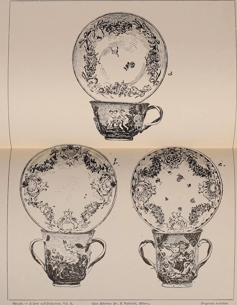 An illustration from L'arte nell'industria : lavori di legno e pastiglia, lavori di metallo, lavori di pietra, marmo, alabastro, ceramica, musaico, vetro, lavori di osso e avorio, lavori tessili, carte da parati e cuoi decorati, ricami, pizzi, cartelloni, stampe, ecc., 1907, leaf 324
