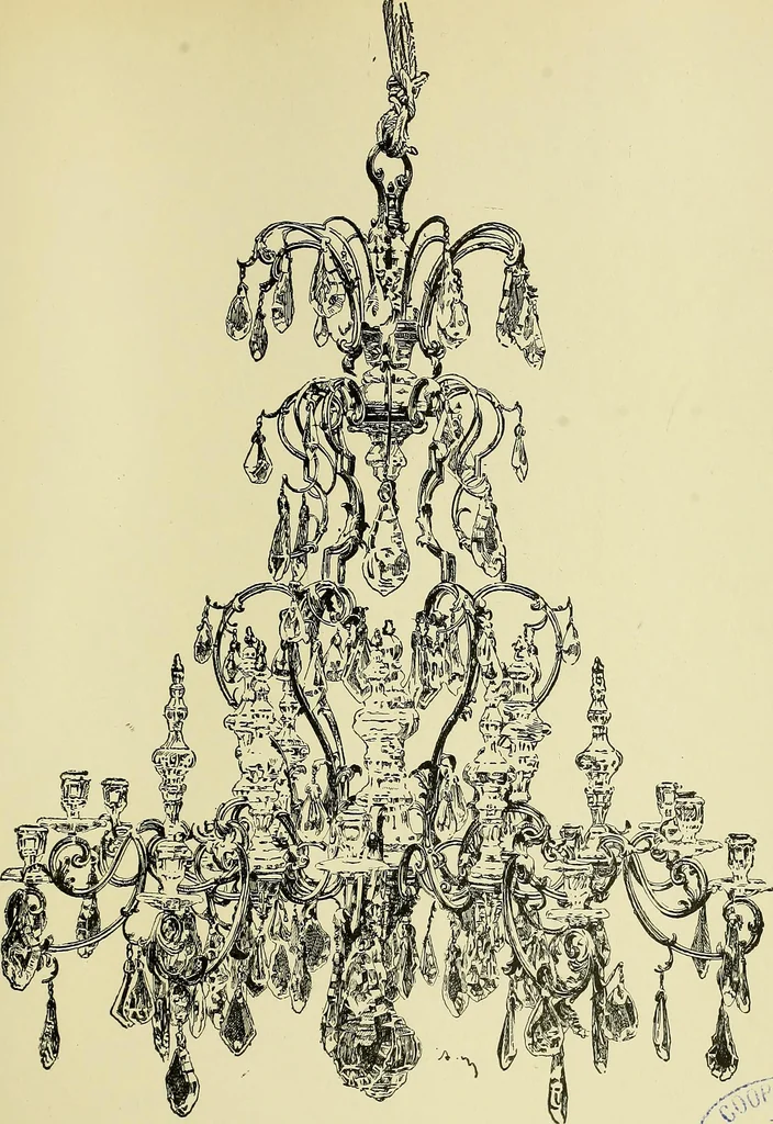 An illustration from L'arte nell'industria : lavori di legno e pastiglia, lavori di metallo, lavori di pietra, marmo, alabastro, ceramica, musaico, vetro, lavori di osso e avorio, lavori tessili, carte da parati e cuoi decorati, ricami, pizzi, cartelloni, stampe, ecc., 1907, leaf 328