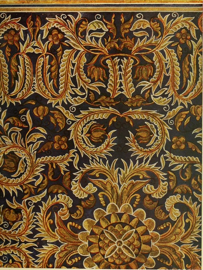 An illustration from L'arte nell'industria : lavori di legno e pastiglia, lavori di metallo, lavori di pietra, marmo, alabastro, ceramica, musaico, vetro, lavori di osso e avorio, lavori tessili, carte da parati e cuoi decorati, ricami, pizzi, cartelloni, stampe, ecc., 1907, leaf 340