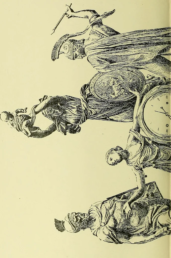 An illustration from L'arte nell'industria : lavori di legno e pastiglia, lavori di metallo, lavori di pietra, marmo, alabastro, ceramica, musaico, vetro, lavori di osso e avorio, lavori tessili, carte da parati e cuoi decorati, ricami, pizzi, cartelloni, stampe, ecc., 1907, leaf 357