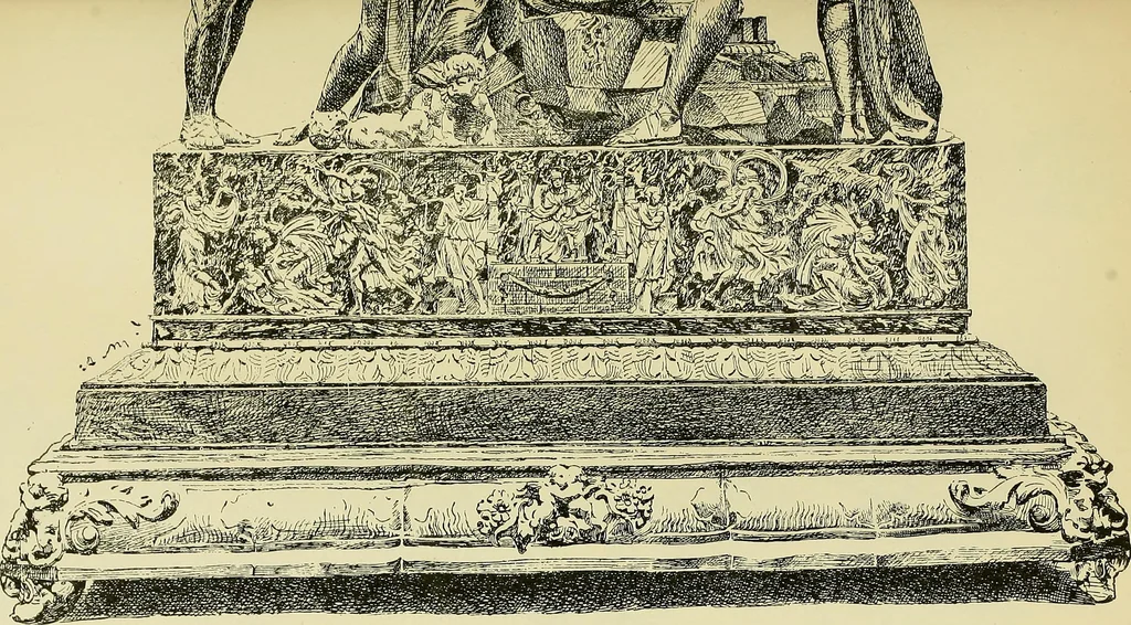 An illustration from L'arte nell'industria : lavori di legno e pastiglia, lavori di metallo, lavori di pietra, marmo, alabastro, ceramica, musaico, vetro, lavori di osso e avorio, lavori tessili, carte da parati e cuoi decorati, ricami, pizzi, cartelloni, stampe, ecc., 1907, leaf 358
