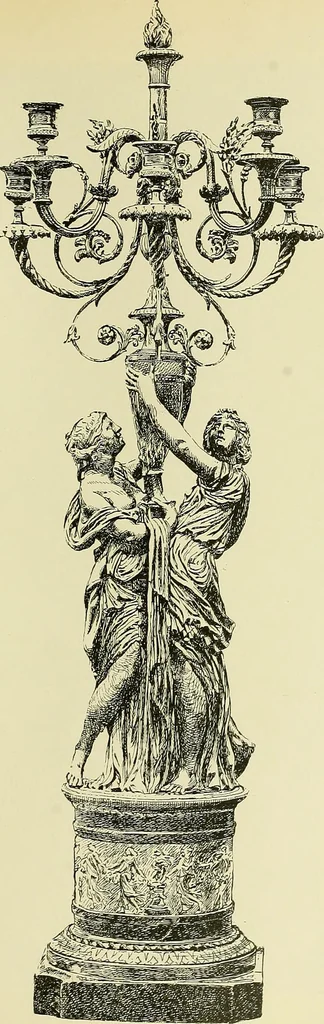 An illustration from L'arte nell'industria : lavori di legno e pastiglia, lavori di metallo, lavori di pietra, marmo, alabastro, ceramica, musaico, vetro, lavori di osso e avorio, lavori tessili, carte da parati e cuoi decorati, ricami, pizzi, cartelloni, stampe, ecc., 1907, leaf 362