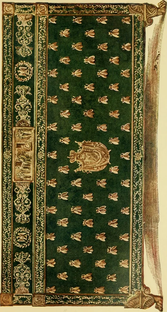 An illustration from L'arte nell'industria : lavori di legno e pastiglia, lavori di metallo, lavori di pietra, marmo, alabastro, ceramica, musaico, vetro, lavori di osso e avorio, lavori tessili, carte da parati e cuoi decorati, ricami, pizzi, cartelloni, stampe, ecc., 1907, leaf 364