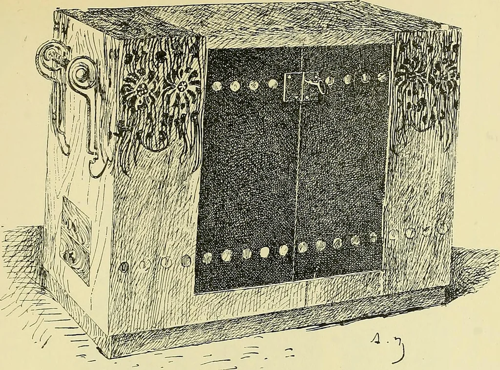 An illustration from L'arte nell'industria : lavori di legno e pastiglia, lavori di metallo, lavori di pietra, marmo, alabastro, ceramica, musaico, vetro, lavori di osso e avorio, lavori tessili, carte da parati e cuoi decorati, ricami, pizzi, cartelloni, stampe, ecc., 1907, leaf 374