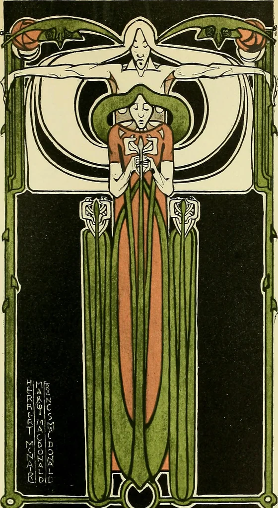 An illustration from L'arte nell'industria : lavori di legno e pastiglia, lavori di metallo, lavori di pietra, marmo, alabastro, ceramica, musaico, vetro, lavori di osso e avorio, lavori tessili, carte da parati e cuoi decorati, ricami, pizzi, cartelloni, stampe, ecc., 1907, leaf 378