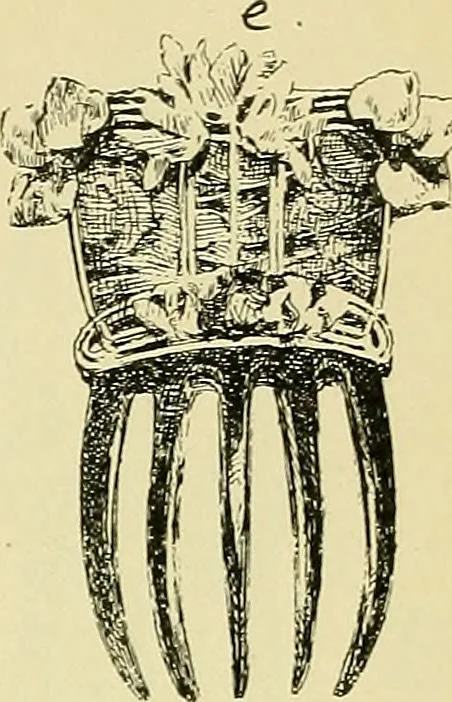 An illustration from L'arte nell'industria : lavori di legno e pastiglia, lavori di metallo, lavori di pietra, marmo, alabastro, ceramica, musaico, vetro, lavori di osso e avorio, lavori tessili, carte da parati e cuoi decorati, ricami, pizzi, cartelloni, stampe, ecc., 1907, leaf 388