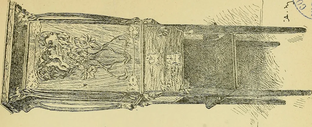 An illustration from L'arte nell'industria : lavori di legno e pastiglia, lavori di metallo, lavori di pietra, marmo, alabastro, ceramica, musaico, vetro, lavori di osso e avorio, lavori tessili, carte da parati e cuoi decorati, ricami, pizzi, cartelloni, stampe, ecc., 1907, leaf 408