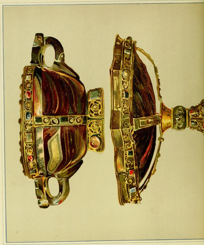 An illustration from L'arte nell'industria : lavori di legno e pastiglia, lavori di metallo, lavori di pietra, marmo, alabastro, ceramica, musaico, vetro, lavori di osso e avorio, lavori tessili, carte da parati e cuoi decorati, ricami, pizzi, cartelloni, stampe, ecc., 1907, leaf 53