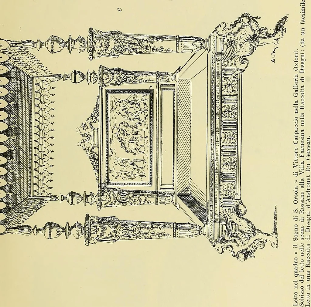 An illustration from L'arte nell'industria : lavori di legno e pastiglia, lavori di metallo, lavori di pietra, marmo, alabastro, ceramica, musaico, vetro, lavori di osso e avorio, lavori tessili, carte da parati e cuoi decorati, ricami, pizzi, cartelloni, stampe, ecc., 1907, leaf 66