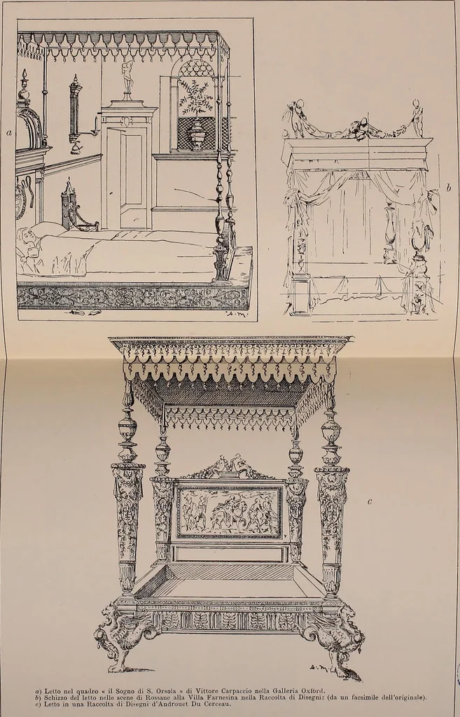An illustration from L'arte nell'industria : lavori di legno e pastiglia, lavori di metallo, lavori di pietra, marmo, alabastro, ceramica, musaico, vetro, lavori di osso e avorio, lavori tessili, carte da parati e cuoi decorati, ricami, pizzi, cartelloni, stampe, ecc., 1907, leaf 68