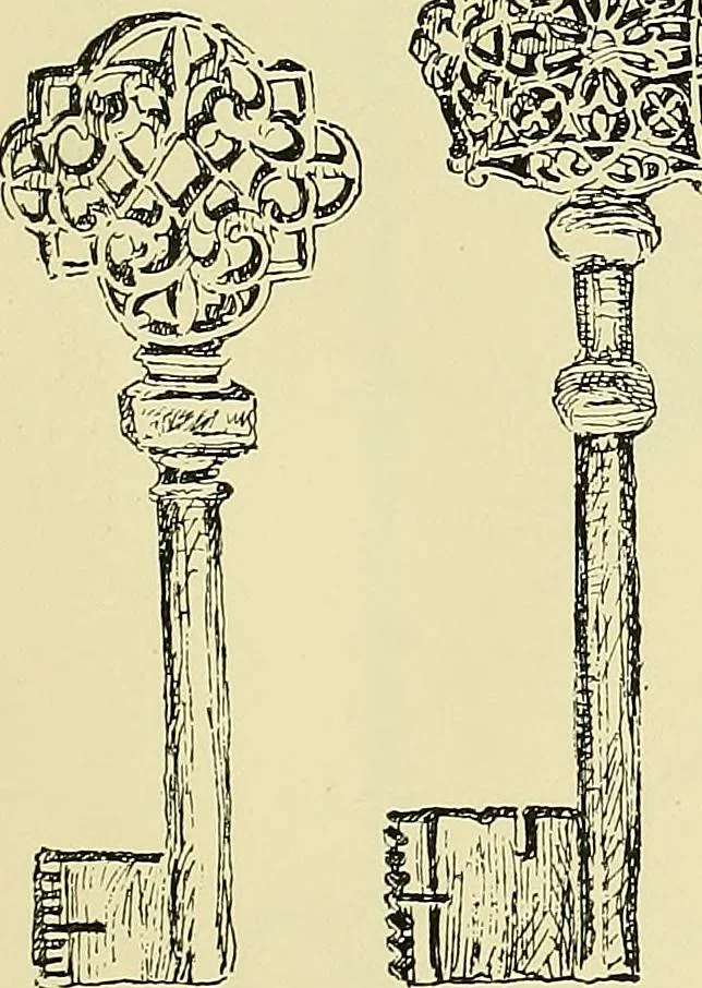An illustration from L'arte nell'industria : lavori di legno e pastiglia, lavori di metallo, lavori di pietra, marmo, alabastro, ceramica, musaico, vetro, lavori di osso e avorio, lavori tessili, carte da parati e cuoi decorati, ricami, pizzi, cartelloni, stampe, ecc., 1907, leaf 78