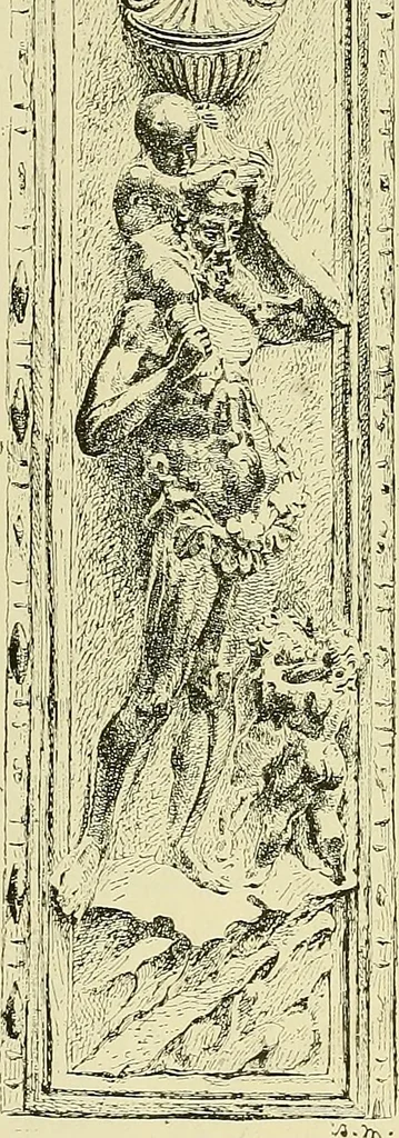 An illustration from L'arte nell'industria : lavori di legno e pastiglia, lavori di metallo, lavori di pietra, marmo, alabastro, ceramica, musaico, vetro, lavori di osso e avorio, lavori tessili, carte da parati e cuoi decorati, ricami, pizzi, cartelloni, stampe, ecc., 1907, leaf 92