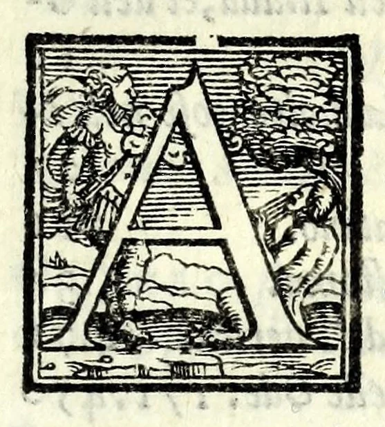 An illustration from L'arte poetica del sig. Antonio Mintvrno, nella qvale si contengono i precetti heroici, tragici, comici, satyrici, e d'ogni altra poesia : con la dottrina de' sonetti, canzoni, & ogni sorte di rime thoscane, doue s'insegna il modo, che tenne il Petrarca nelle sue opere : et si dichiara a' suoi luoghi tutto quel, che da Aristotele, Horatio, & altri auttori greci, e latini è stato scritto per amaestramento di poeti, 1563, leaf 21