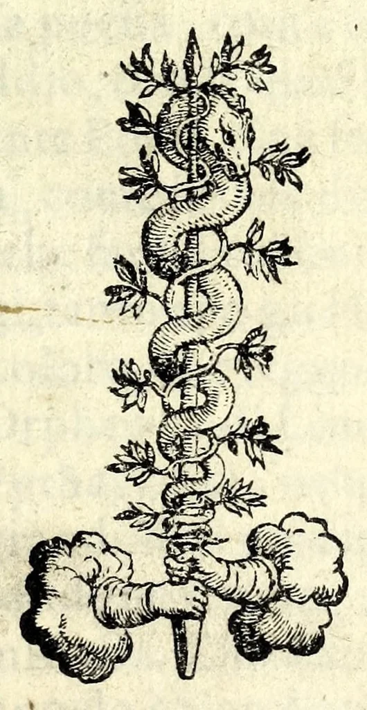 An illustration from L'arte poetica del sig. Antonio Mintvrno, nella qvale si contengono i precetti heroici, tragici, comici, satyrici, e d'ogni altra poesia : con la dottrina de' sonetti, canzoni, & ogni sorte di rime thoscane, doue s'insegna il modo, che tenne il Petrarca nelle sue opere : et si dichiara a' suoi luoghi tutto quel, che da Aristotele, Horatio, & altri auttori greci, e latini è stato scritto per amaestramento di poeti, 1563, leaf 5