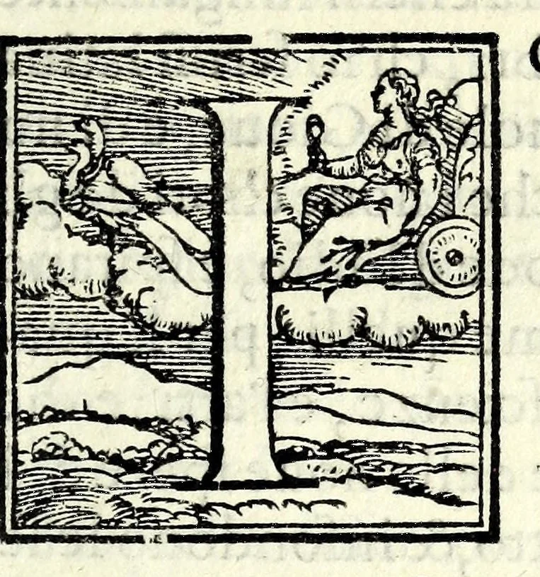 An illustration from L'arte poetica del sig. Antonio Mintvrno, nella qvale si contengono i precetti heroici, tragici, comici, satyrici, e d'ogni altra poesia : con la dottrina de' sonetti, canzoni, & ogni sorte di rime thoscane, doue s'insegna il modo, che tenne il Petrarca nelle sue opere : et si dichiara a' suoi luoghi tutto quel, che da Aristotele, Horatio, & altri auttori greci, e latini è stato scritto per amaestramento di poeti, 1563, leaf 7