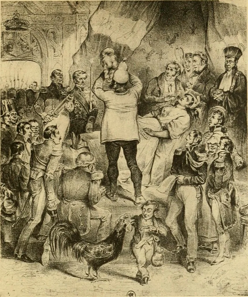 An illustration from L'Art et les moeurs en France, 1909, leaf 211
