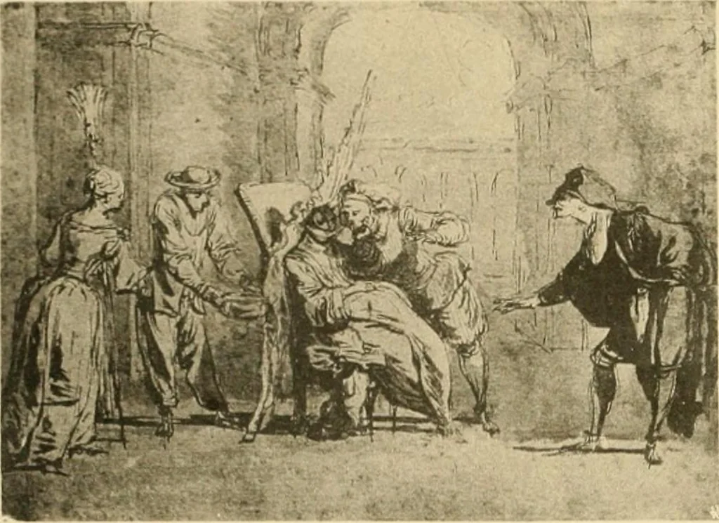 An illustration from L'Art et les moeurs en France, 1909, leaf 94