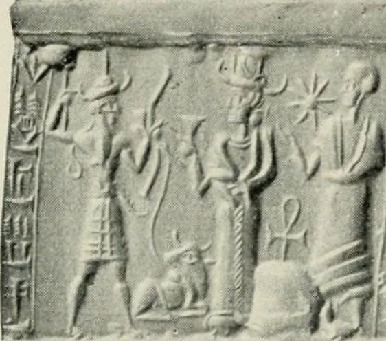 An illustration from L'art Hittite, 1922, leaf 71