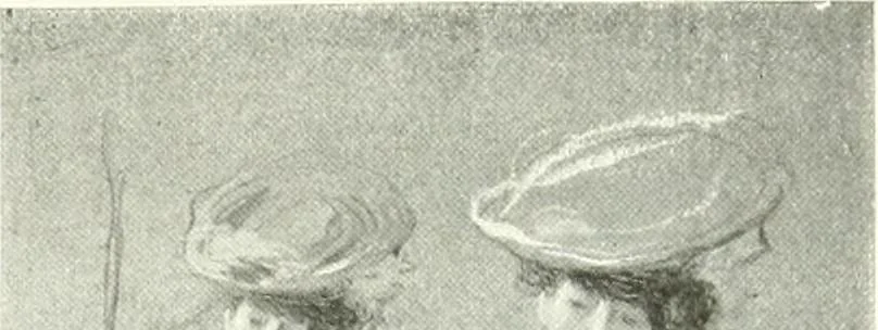An illustration from L'art à la Taverne de Paris. Chéret, Abel Faivre, Grün, Léandre, Métivet, Steinlen, Willette, artistes peintres. Emile Robert, ferronnier d'art. Jacques Hermant, architecte. Photogravures de Ducourtioux et Huillard, d'après les clichés de Simonet, 1906, leaf 103