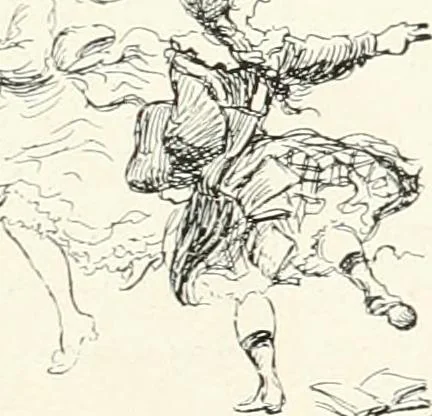 An illustration from L'art à la Taverne de Paris. Chéret, Abel Faivre, Grün, Léandre, Métivet, Steinlen, Willette, artistes peintres. Emile Robert, ferronnier d'art. Jacques Hermant, architecte. Photogravures de Ducourtioux et Huillard, d'après les clichés de Simonet, 1906, leaf 165