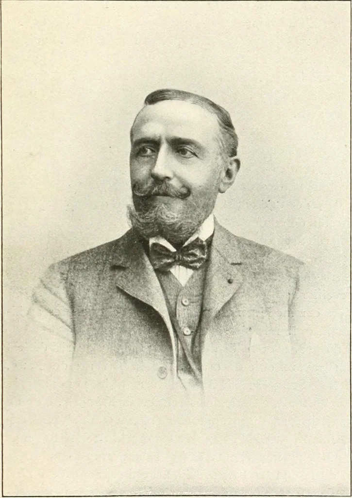 An illustration from L'art à la Taverne de Paris. Chéret, Abel Faivre, Grün, Léandre, Métivet, Steinlen, Willette, artistes peintres. Emile Robert, ferronnier d'art. Jacques Hermant, architecte. Photogravures de Ducourtioux et Huillard, d'après les clichés de Simonet, 1906, leaf 187