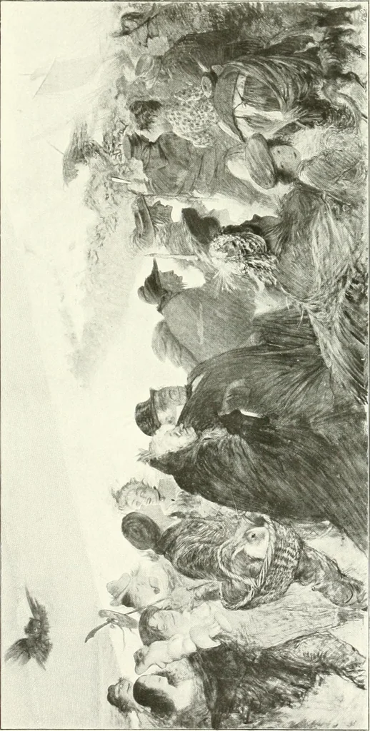 An illustration from L'art à la Taverne de Paris. Chéret, Abel Faivre, Grün, Léandre, Métivet, Steinlen, Willette, artistes peintres. Emile Robert, ferronnier d'art. Jacques Hermant, architecte. Photogravures de Ducourtioux et Huillard, d'après les clichés de Simonet, 1906, leaf 85