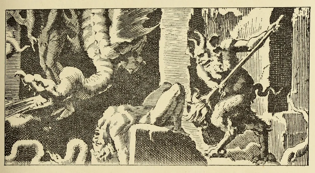 An illustration from L'art profane à l'église; ses licences symboliques, satiriques et fantaisistes. Contribution à létude archéologique et artistique des édifices religieux, 1908, leaf 163