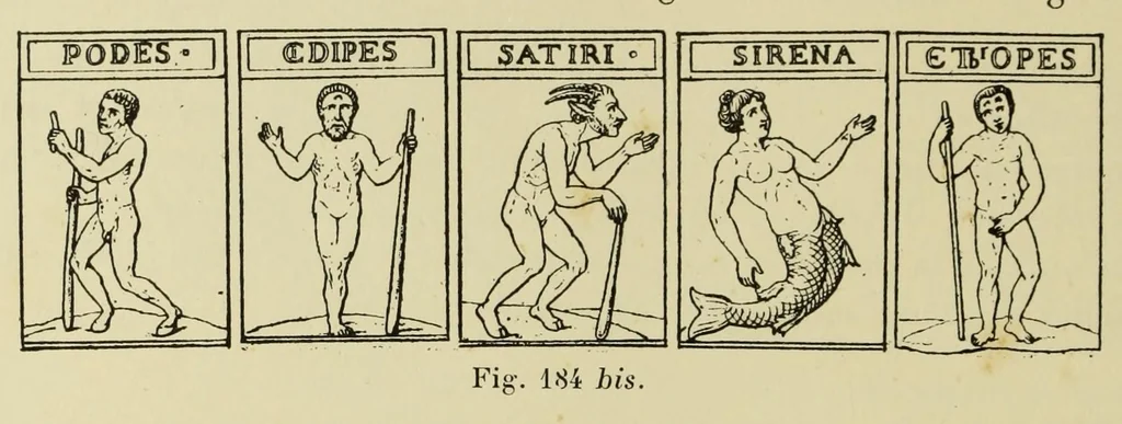 An illustration from L'art profane à l'église; ses licences symboliques, satiriques et fantaisistes. Contribution à létude archéologique et artistique des édifices religieux, 1908, leaf 174
