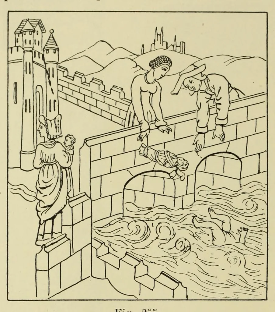 An illustration from L'art profane à l'église; ses licences symboliques, satiriques et fantaisistes. Contribution à létude archéologique et artistique des édifices religieux, 1908, leaf 216