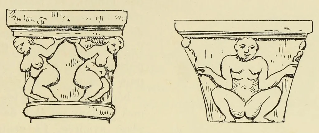An illustration from L'art profane à l'église; ses licences symboliques, satiriques et fantaisistes. Contribution à létude archéologique et artistique des édifices religieux, 1908, leaf 241