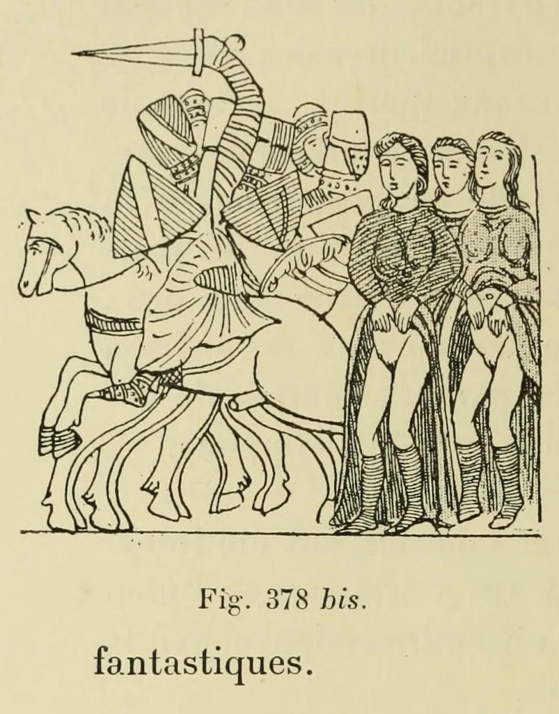 An illustration from L'art profane à l'église; ses licences symboliques, satiriques et fantaisistes. Contribution à létude archéologique et artistique des édifices religieux, 1908, leaf 324