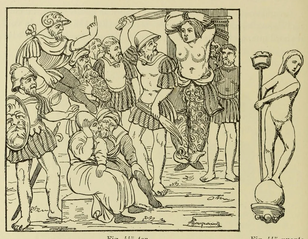 An illustration from L'art profane à l'église; ses licences symboliques, satiriques et fantaisistes. Contribution à létude archéologique et artistique des édifices religieux, 1908, leaf 384